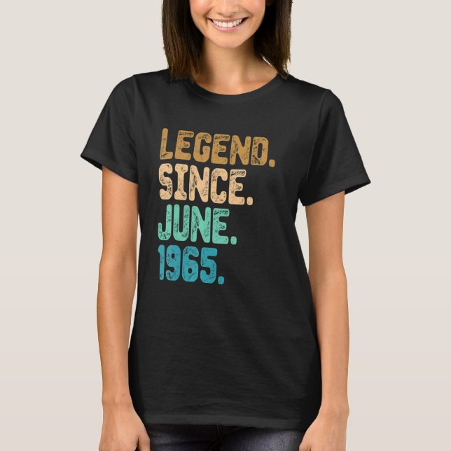 Camiseta Legenda de 57 anos desde junho de 1965 57º anivers (Frente)