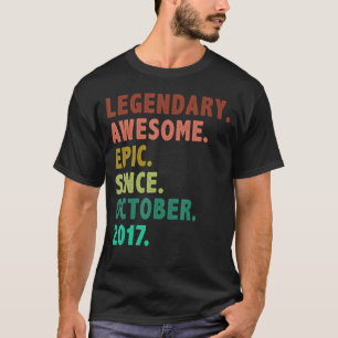 Camiseta Legenda De 5 Anos Desde Outubro De 2017 5 Aniversá