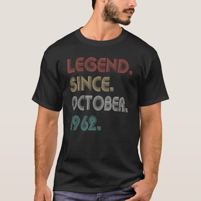 Camiseta Legenda de 60 anos desde outubro de 1962 60t (Frente)
