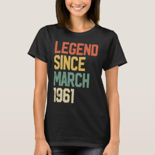 Camiseta Legenda De 61 Anos Desde Março De 1961 61ruas Aniv
