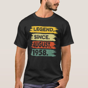 Camiseta Legenda De 65 Anos Desde Agosto De 1958 65º Nascim
