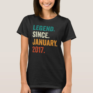 Camiseta Legenda de 6 de Aniversário de 6 Anos Desde Janeir