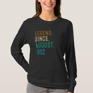 Camiseta Legenda De 70 Anos Desde Agosto De 1952 70 Birthd