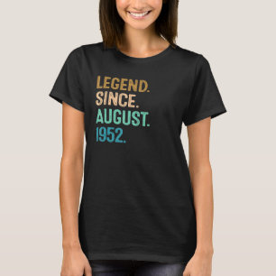 Camiseta Legenda De 70 Anos Desde Agosto De 1952 70 Birthda