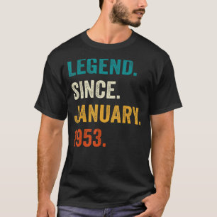 Camiseta Legenda De 70 Anos Desde Janeiro De 1953 70 Birthd