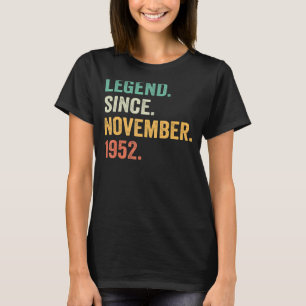Camiseta Legenda De 70 Anos Desde Novembro De 1952, 70 Birt