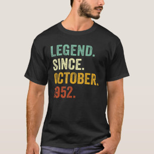 Camiseta Legenda De 70 Anos Desde Outubro De 1952 70 Birthd