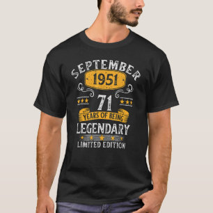 Camiseta Legenda De 71 Anos Desde Setembro De 1951 71ruas