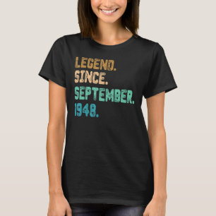 Camiseta Legenda de 74 anos desde setembro de 1948 74º nasc