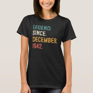 Camiseta Legenda De 80 Anos Desde Dezembro De 1942 80 Bday