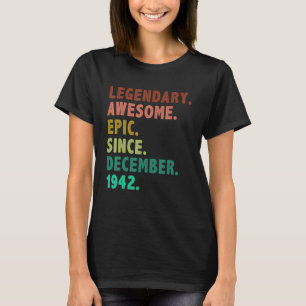 Camiseta Legenda De 80 Anos Desde Dezembro De 1942 Nascimen