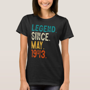 Camiseta Legenda De 80 Anos Desde Maio De 1943 80 Aniversár
