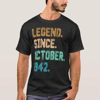 Camiseta Legenda De 80 Anos Desde Outubro De 1942 80 Birthd