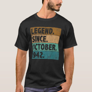 Camiseta Legenda De 80 Anos Desde Outubro De 1942 80 Birthd