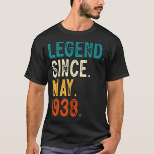 Camiseta Legenda de 85 anos desde maio de 1938 85º aniversá