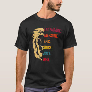 Camiseta Legenda De 86 Anos Desde Julho De 1936 86º Anivers