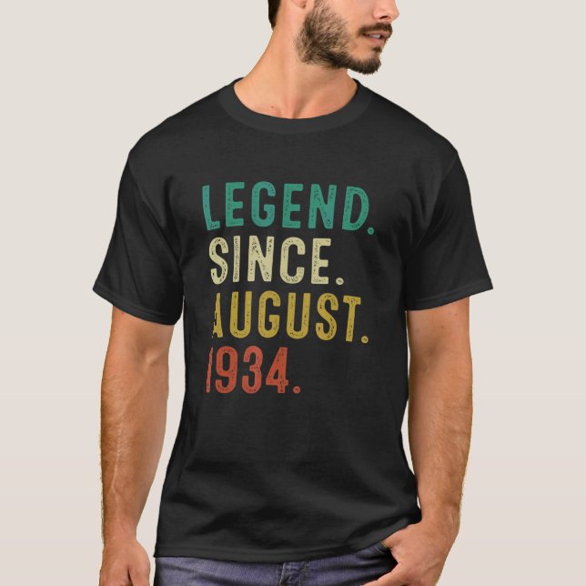 Camiseta Legenda De 88 Anos Desde Agosto De 1934 88º Nascim (Frente)