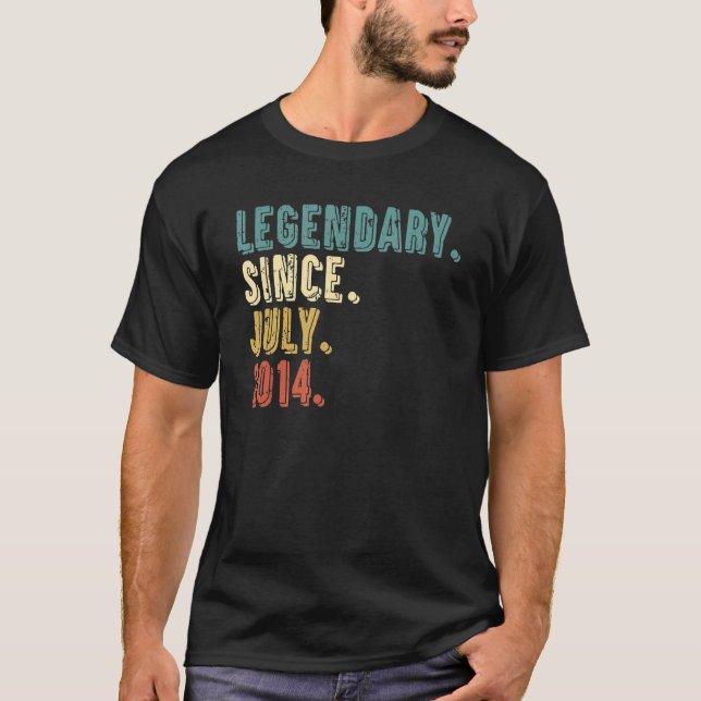 Camiseta Legenda de 8 anos desde julho de 2014 8º aniversár (Frente)