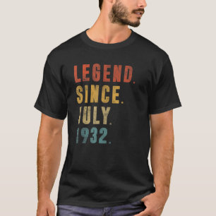 Camiseta Legenda De 90 Anos Desde Julho De 1932 90 Aniversá