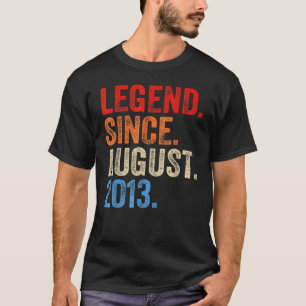 Camiseta Legenda De 9 Anos Desde Agosto De 2013 9º Aniversá