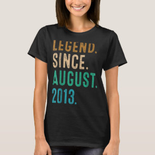 Camiseta Legenda De 9 Anos Desde Agosto De 2013 9º Aniversá