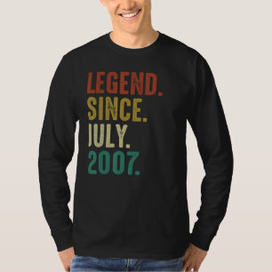 Camiseta Legenda de aniversário de 15 anos desde julho de 2