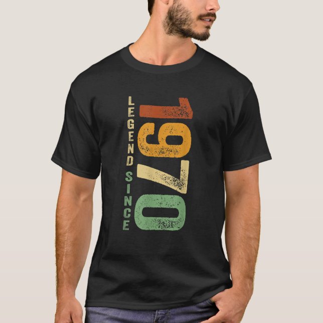Camiseta Legenda De Aniversário De 1970 Desde 1970 Oferece  (Frente)