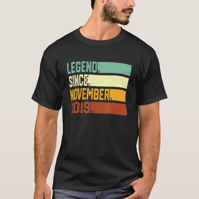 Camiseta Legenda De aniversário de 3 anos 3 Anos Desde Nove (Frente)