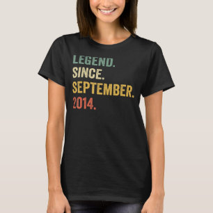 Camiseta Legenda de aniversário de 8 anos desde 2 de setemb