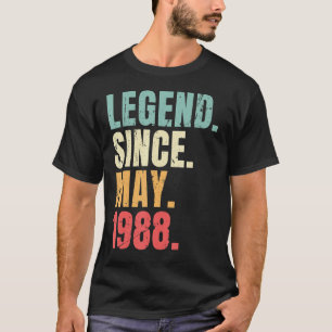 Camiseta Legenda De Aniversário De Maio Desde Maio De 1988