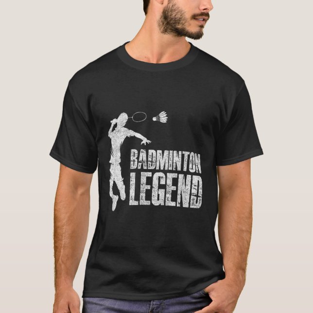 Camiseta Legenda de Badminton _ Shuttle Racket _ Toque de B (Frente)