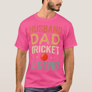 Camiseta Legenda de grilo do jogador de críquete do marido