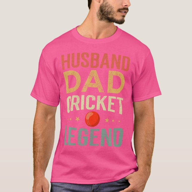 Camiseta Legenda de grilo do jogador de críquete do marido (Frente)