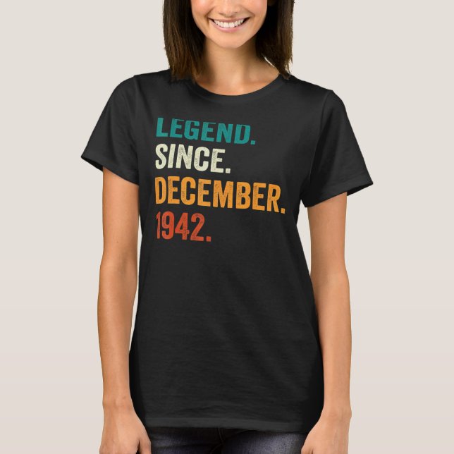 Camiseta Legenda De Homens De 80 Bday Com 80 Anos Desde Dez (Frente)