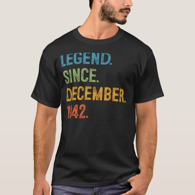 Camiseta Legenda De Homens De 80 Bday Com 80 Anos Desde Dez (Frente)