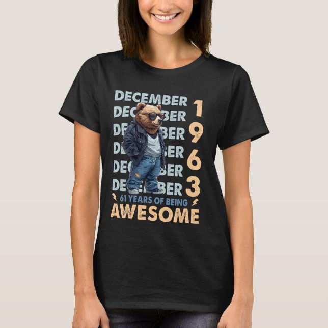 Camiseta Legenda de Mens dezembro de 1963 61ruas Urso de An (Frente)