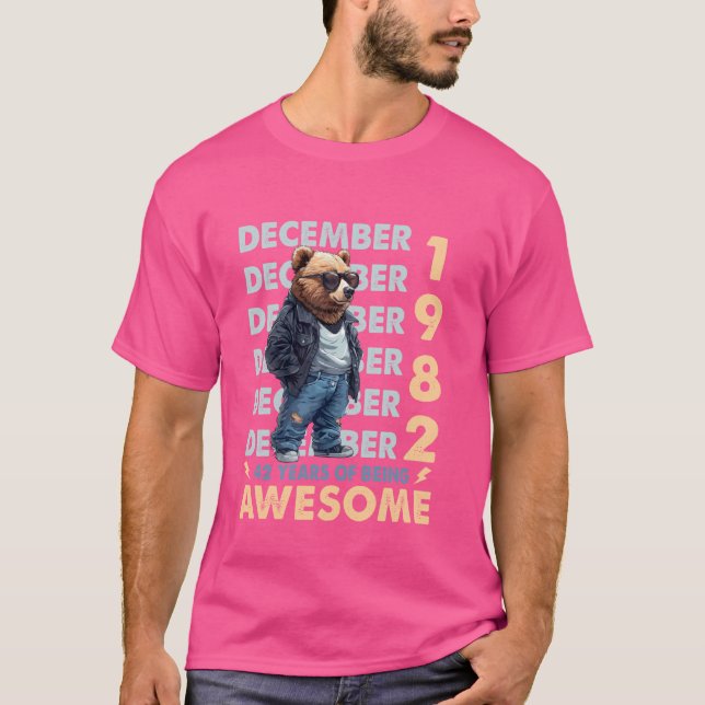 Camiseta Legenda de Mens Dezembro de 1982 42ª Urso de Anive (Frente)