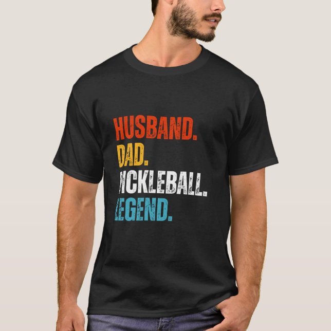 Camiseta Legenda de Pai de Marido Engraçado de Pickleball (Frente)