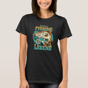 Camiseta Legenda de pesca com peixes grandes no lago de pes