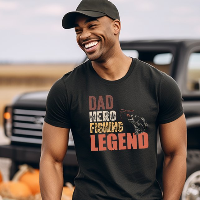 Camiseta Legenda de pesca do Herói pai (dad hero fishing legend, legend, dad legend, dad fish, fish lover shirt)