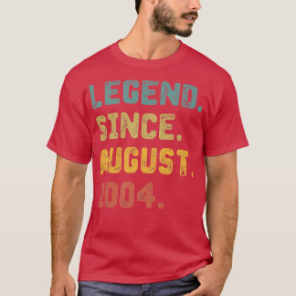 Camiseta Legenda de presente de 18 anos desde agosto de 200
