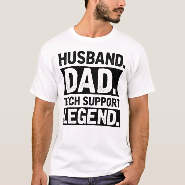 Camiseta Legenda de suporte técnico do Pai Husband (Frente)