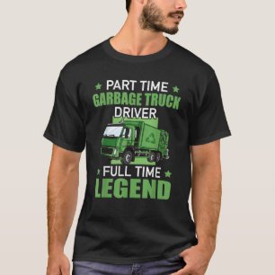 Camiseta Legenda de Tempo do Driver do Caminhão de Lixo do 