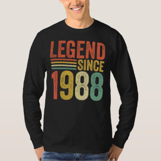 Camiseta Legenda de Vintage desde 1988 34º Aniversário dos