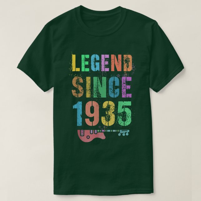 Camiseta LEGENDA Desde 1935 Admirável Rockstar 87º Aniversá (Frente do Design)