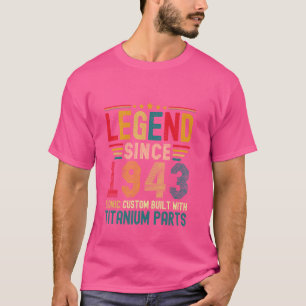 Camiseta Legenda Desde 1943 Vintage 81ruas Aniversário Mens