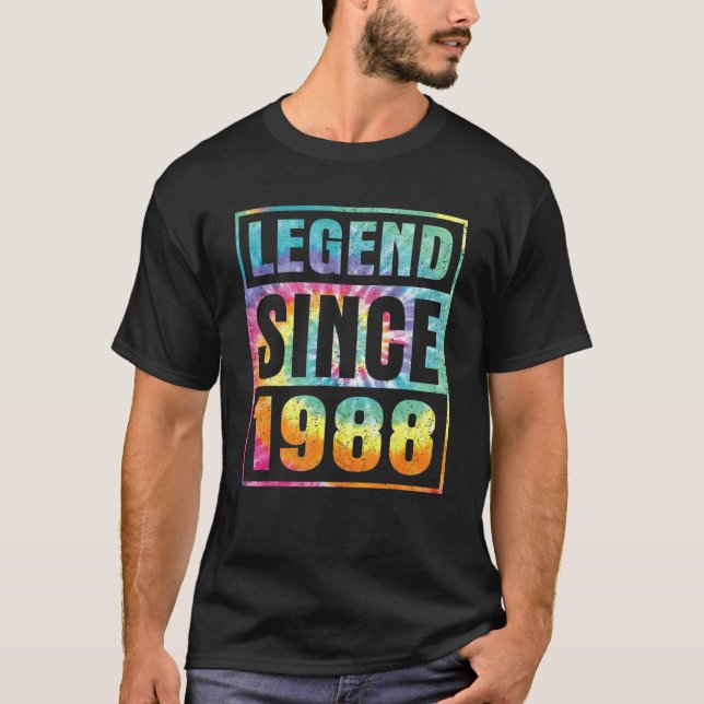 Camiseta Legenda desde 1988 34 anos 34 anos Aniversário Tie (Frente)