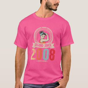Camiseta Legenda desde 2008 14 de Vintage Festa de aniversá