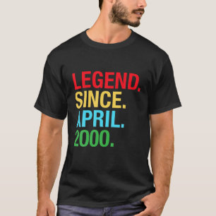 Camiseta Legenda Desde Abril De 2000 Bday Oferece 20 Aniver