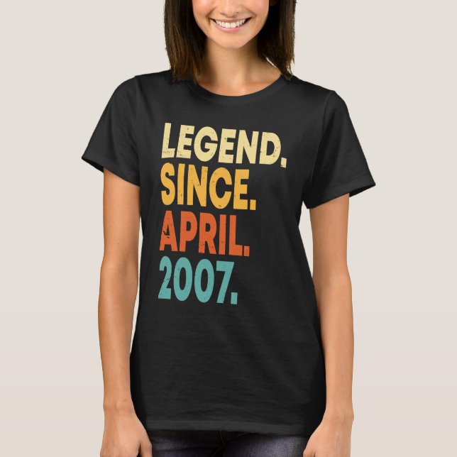 Camiseta Legenda Desde Abril De 2007 16 Aniversário 16 Anos (Frente)